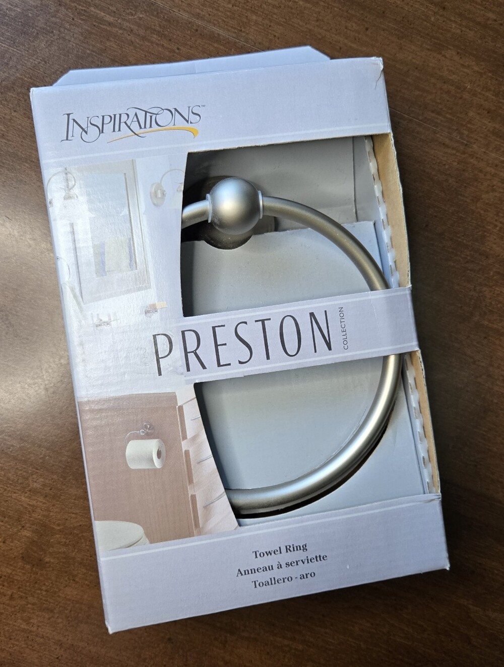 Vintage Y2K 00s Moen Inspirations Towel Ring Preston 5" Matte Pewter